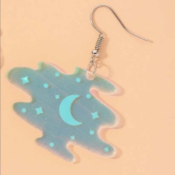 🌙 New moon pattern earrings - Picture 2 of 3